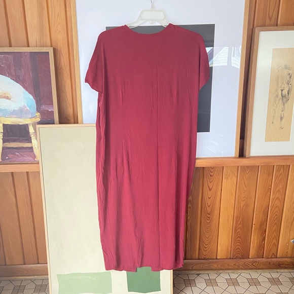 Universal standard x J. Crew cupro tunic dress in red - sz M - Picture 5 of 13